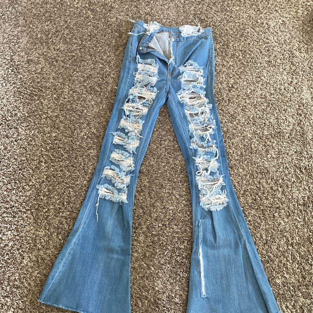 Ripped Flare Jeans